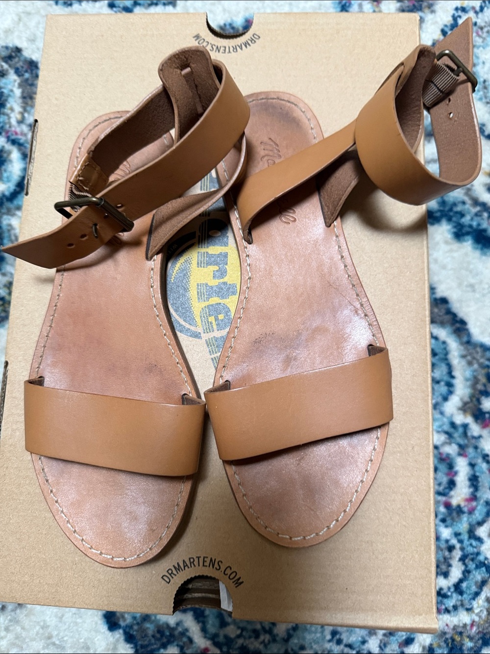 Madewell Tan Leather Ankle-Strap Sandals
